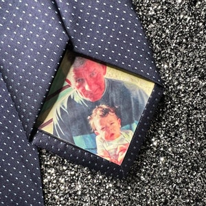 Personalised Photo Iron On Tie Label/Dad/Suit Label/Tie Patch/Tie patch/Father of the Bride Groom Gift/Thank You Label/Wedding Tie Insert zdjęcie 1