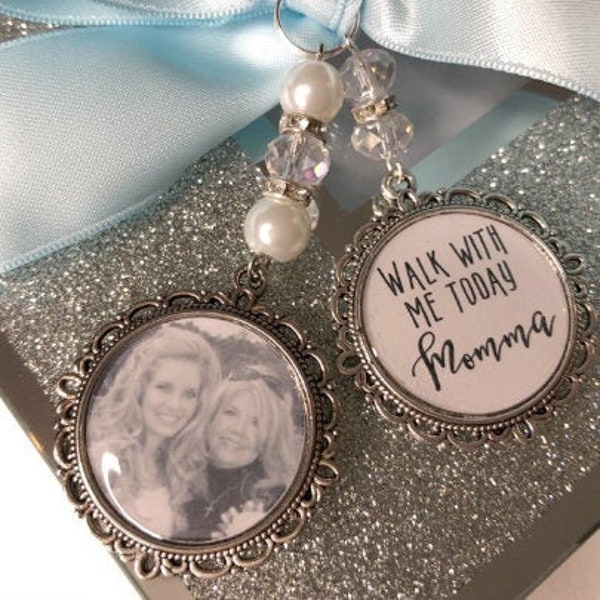 Charm bouquet de photos commémoratifs, souvenir de mariage de perles Swarovski