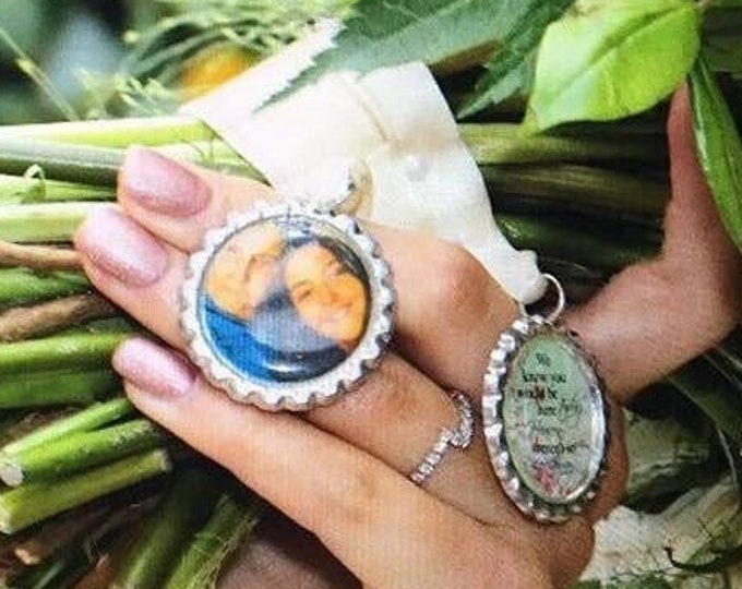 Wedding Bouquet Photo Charm/Memory/Heaven Weren't So Far Away/As Seen In OK Magazine/Jacqueline Jossa/Something Blue/Memorial/BBC/Eastenders