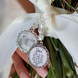 Personalised Memory Bouquet Photo Charm/Walk With Me Today/You Are By My Side/Wedding/Gift For Bride/Dad/Walk Me Down The Aisle/Memorial/RIP image 1