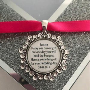 Personalised Wedding Bouquet Charm – Keepsake Gift, Bridesmaid Pendant