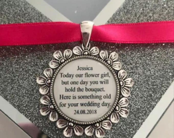 Personalised Wedding Bouquet Charm – Keepsake Gift, Bridesmaid Pendant