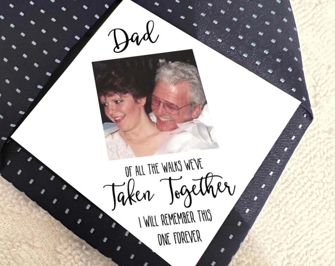 Personalised Photo Tie Label/Dad/Suit Label/Tie Patch/Tie patch/Father of the Bride Groom Gift/Thank You Label/Iron On/Wedding Tie Insert