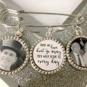 Custom Photo Lapel Kilt Pin Charms/Memorial Boutonniere/Personalized/Groom/In Memory/Picture Bouquet Charm/Those We Love Dont Go Away/sale