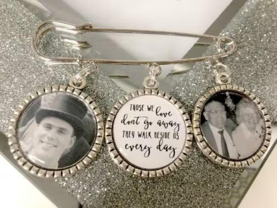 Custom Photo Lapel Kilt Pin Charms/Memorial Boutonniere/Personalized/Groom/In Memory/Picture Bouquet Charm/Those We Love Dont Go Away/sale