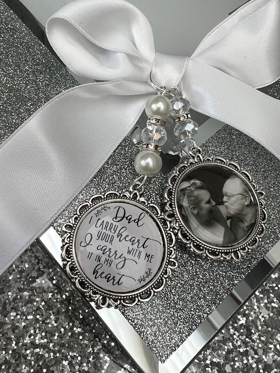 I Carry Your Heart With Me/In Loving Memory/Memory Charm/Locket/Brooch/Personalised/Any Photo/Wedding/Bride/Memorial/Keepsake
