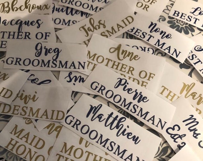 Personalised champagne flute transfers decals wedding hen do bridal bride groom do it your self champagne glass decal vinyl transfer