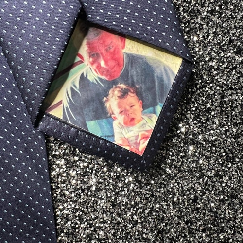 Étiquette de cravate thermocollante personnalisée/papa/étiquette de costume/écusson de cravate/écusson de cravate/cadeau père de la mariée/étiquette de remerciement/insertion de cravate de mariage