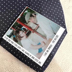 Personalised Photo Tie Label/Dad/Suit Label/Tie Patch/Tie patch/Father of the Bride Groom Gift/Thank You Label/Iron On/Wedding Tie Insert