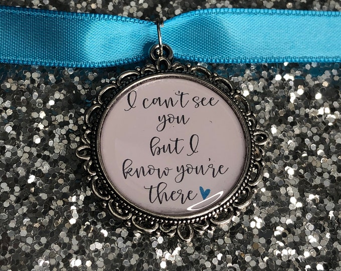 loving memory charm locket brooch.Personalised with any photo.Ideal for wedding,bride.memorial keeps I Can't see you but I Know You're There
