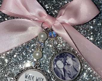 Walk with me today mom momma loving memory charm locket Personalised with any photo.Ideal for wedding,bride.memorial keepsake,Bouquet charm