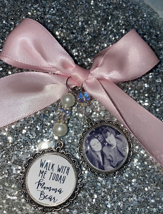 Walk with me today mom momma loving memory charm locket Personalised with any photo.Ideal for wedding,bride.memorial keepsake,Bouquet charm