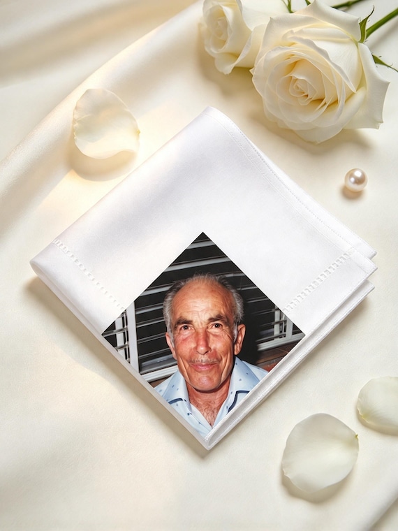 Personalised Photo Iron On Transfer/Handkerchief Print/Memorial Patch/DIY Remembrance Gift/Funeral Favour/In Loving Memory Keepsake/Tie