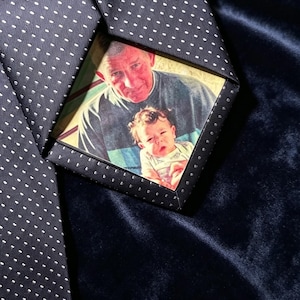 Personalised Photo Iron On Tie Label/Dad/Suit Label/Tie Patch/Tie patch/Father of the Bride Groom Gift/Thank You Label/Wedding Tie Insert