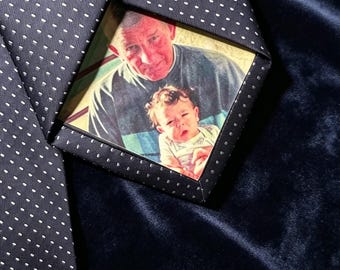 Personalised Photo Iron On Tie Label/Dad/Suit Label/Tie Patch/Tie patch/Father of the Bride Groom Gift/Thank You Label/Wedding Tie Insert