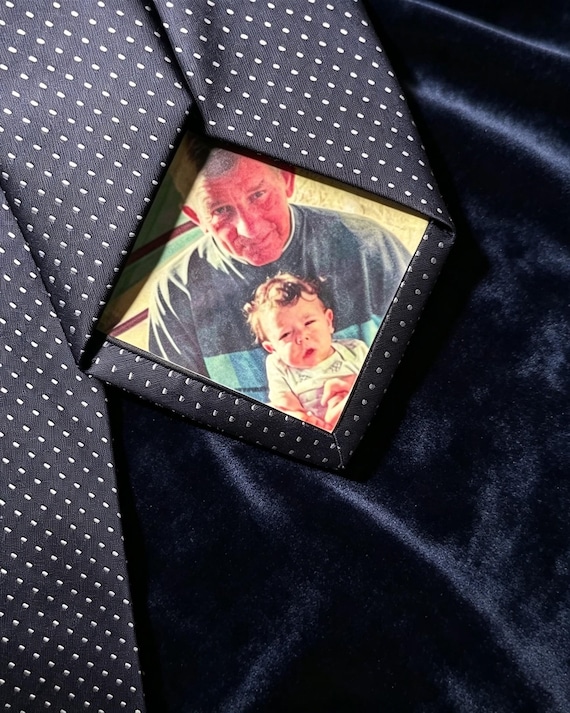 Personalised Photo Iron On Tie Label/Dad/Suit Label/Tie Patch/Tie patch/Father of the Bride Groom Gift/Thank You Label/Wedding Tie Insert