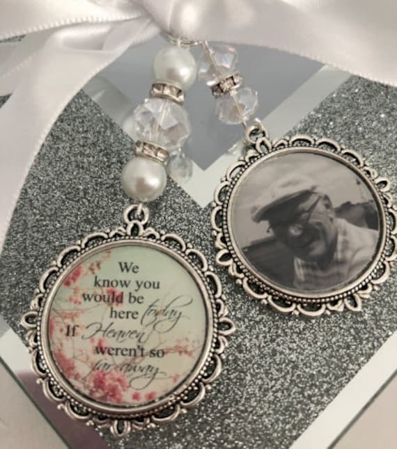 Memory heaven charm bouquet heaven weren't so far away wasnt so far away as seen in OK magazine poem and photo pearl beads something blue