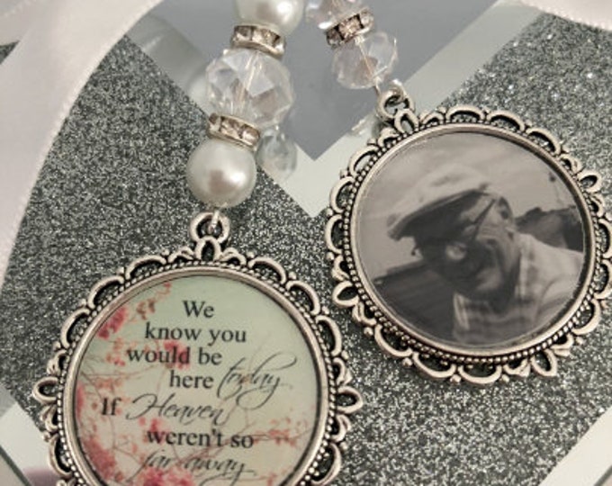 Memory heaven charm bouquet heaven weren't so far away wasnt so far away as seen in OK magazine poem and photo pearl beads something blue