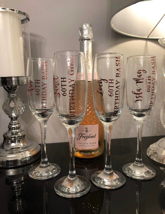 Personalised Champagne Prosecco Flute Transfers Decal Wedding Etsy