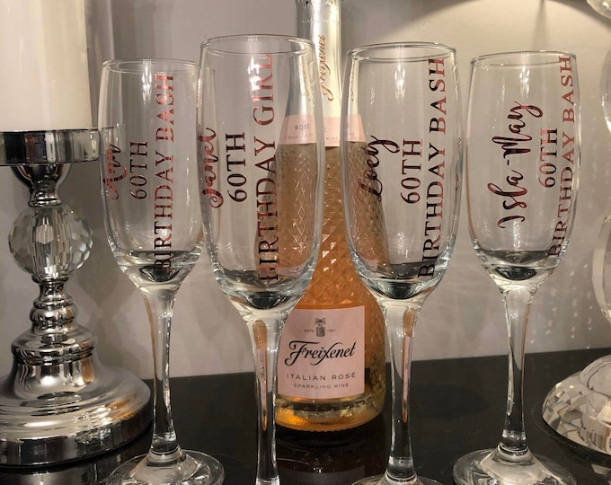Personalised champagne prosecco flute transfers decal wedding hen do Birthday BASH HEN STAG diy champagne wine glass vinyl sticker