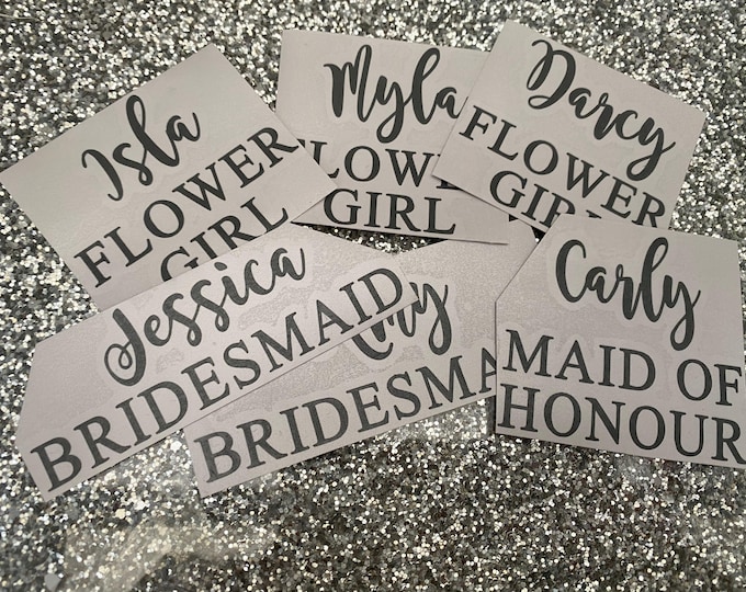 Personalised champagne flute transfers decals wedding hen do bridal bride groom do it your self champagne glass decal vinyl transfer