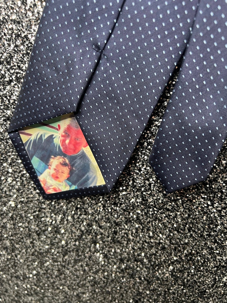Foto personalizada para planchar en etiqueta de corbata/Papá/Etiqueta de traje/Parche de corbata/Parche de corbata/Regalo del padre de la novia/Novio/Etiqueta de agradecimiento/Inserto de corbata de boda imagen 8