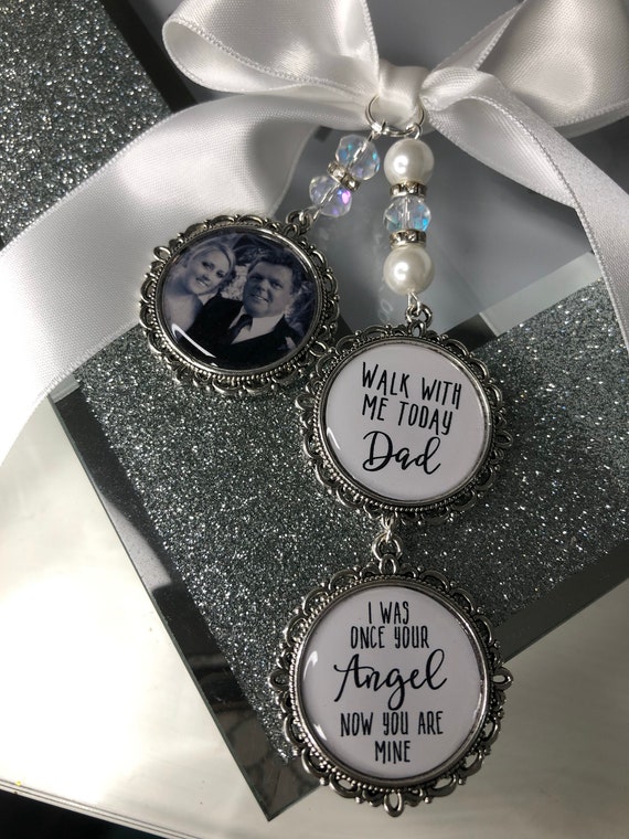 Personalised Photo Bouquet Charm, Memorial Wedding Keepsake