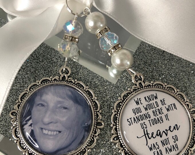 Memory heaven charm bouquet heaven weren't so far away wasnt so far away as seen in OK magazine poem and photo pearl beads something blue