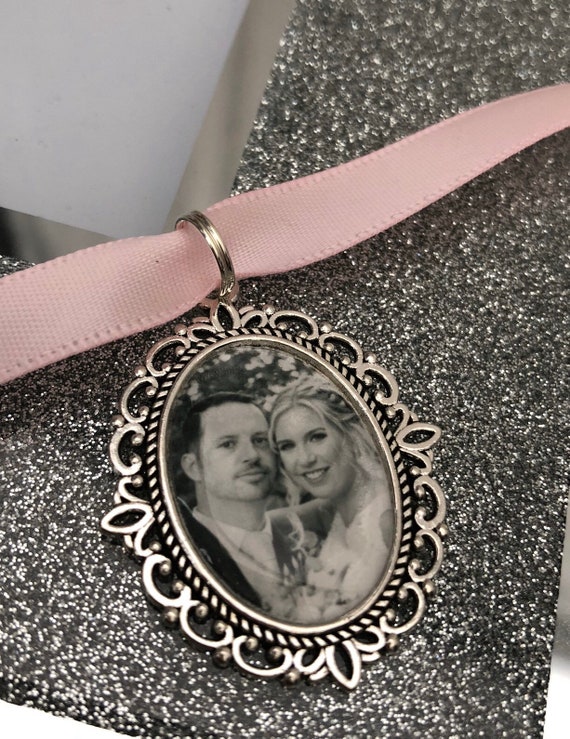 Personalised Photo Bouquet Charm, Memorial Wedding Keepsake