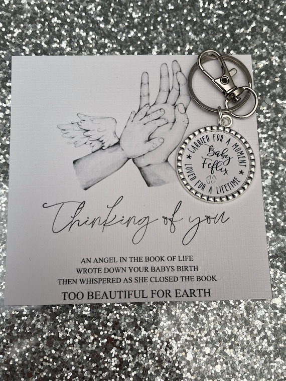 Miscarriage/Still Born/Memory Keyring/Chain/Sentimental Backing Card/Thinking Of You/Sorry For Your Loss/Memorial/Hug Token/Mother/Mom/Mum