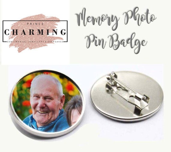 Personalised Photo Lapel Pin: Wedding Memorial Keepsake