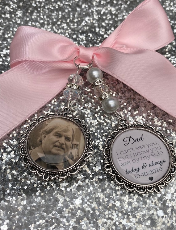 Heaven those we love memory bouquet charm Photo Charm Wedding Charm memory charm wedding bride something blue