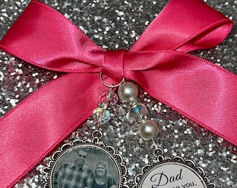 Walk with me today dad memory bouquet charm Photo Charm Wedding Charm