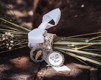 Memory Wedding Bouquet Charm/Wedding Remembrance/Charm For Bridal Bouquet/Bouquet Picture Charm/Dad/Brooch/Pin/Memorial/Remembrance Ornament