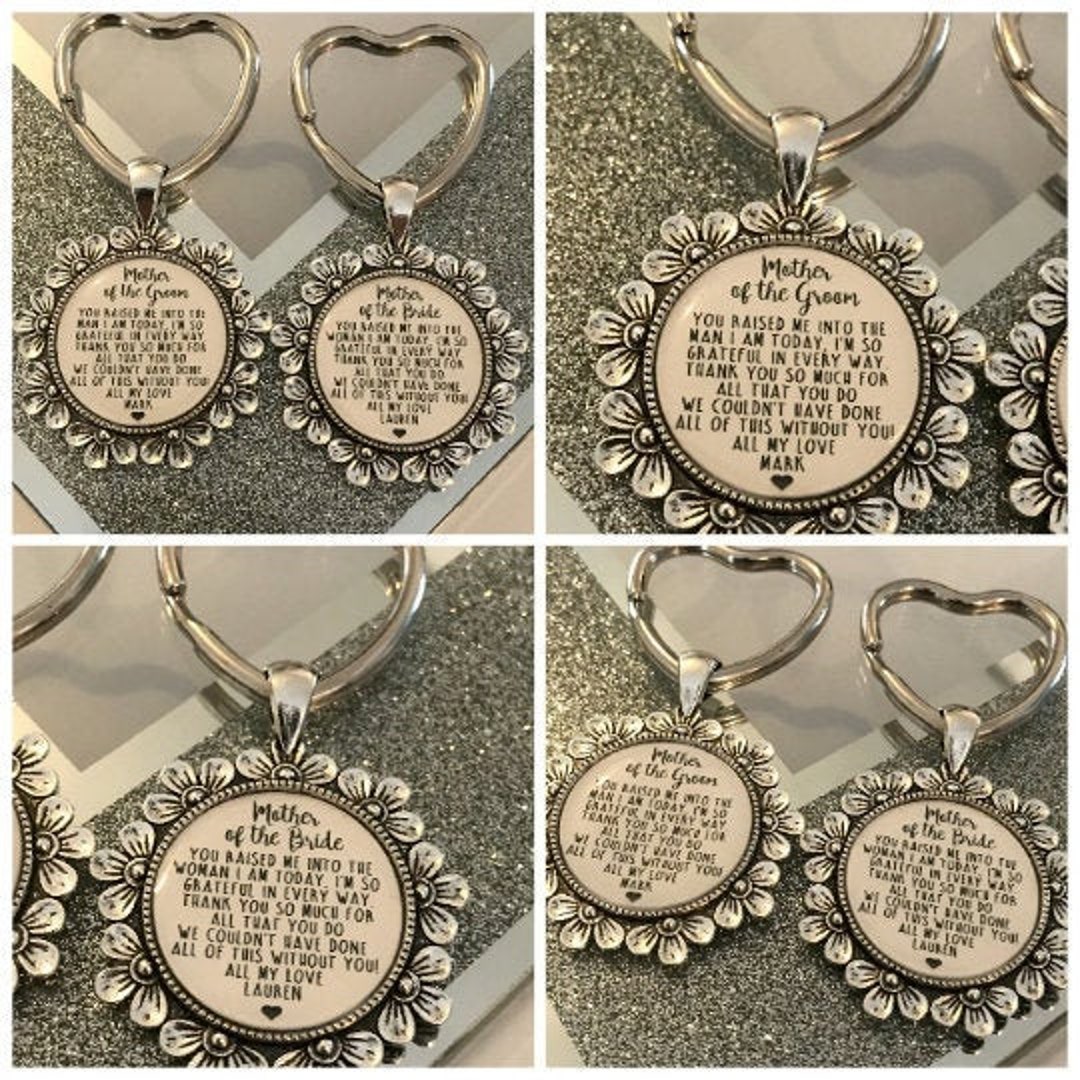 Mother of the Groom & Bride Matching Sentimental Wedding Keyring Set - Etsy