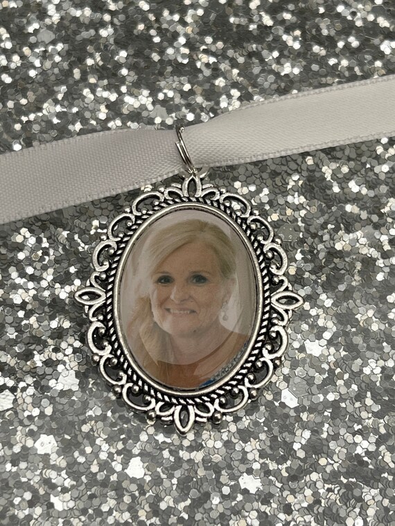 Memory Remembrance Bouquet Charm, Locket, Brooch Personalised With