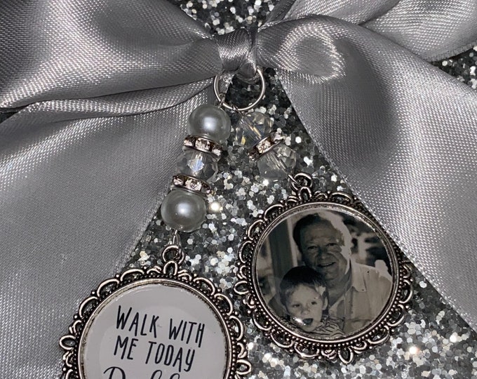Memory Remembrance Bouquet Charm, Locket, Brooch Personalised With
