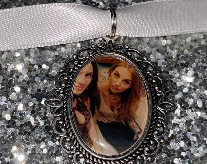 Oval Memory Bouquet Locket/Brooch Personalised Wedding Photo Charm/Oval Shape Keepsake & Ribbon/Wedding Flower Bride Gift For Her/Him Groom