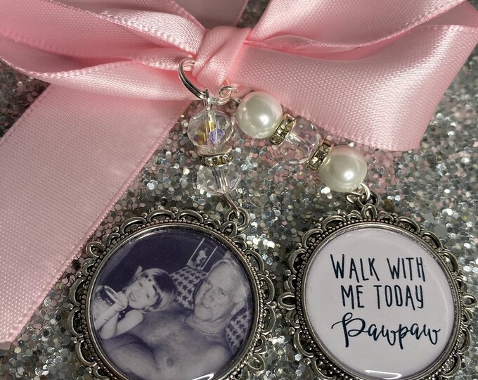 Walk with me today pawpaw loving memory charm locket Personalised with any photo.Ideal for wedding,bride.memorial keepsake,Bouquet charm