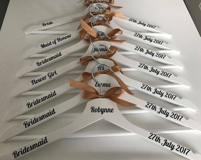 Vinyl hanger transfers stickers name date role DIY make your own DIY hangers personalised hangers wedding hanger. Hanger not included
