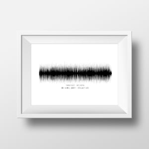 Sound Wave Art/Custom Personalised Favourite Song Print/First Dance Wedding Gift/1st Anniversary Gift/First Year Paper/FRAME NOT INCLUDED
