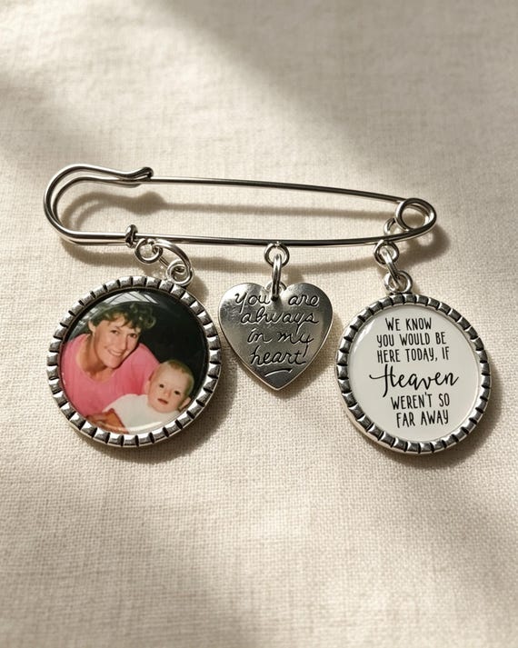 Memorial Memory remembrance photo kilt pin bouquet charm,wedding groom best man usher,personalized personalised any photo,keepsake sale