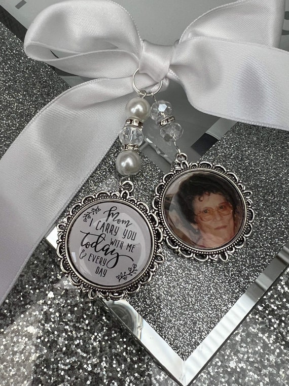 I Carry You With Me Today & Every Day/In Loving Memory/Memory Charm/Locket/Brooch/Personalised/Any Photo/Wedding/Bride/Memorial/Keepsake/