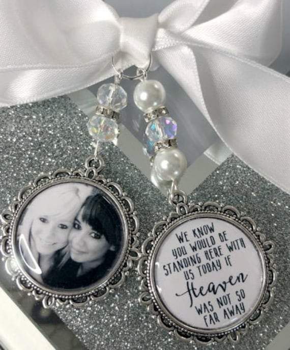 Personalised Wedding Bouquet Photo Memorial Charm with Poem