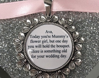 Personalised Wedding bouquet charm brooch something old pendant charm custom made keepsake gift mummy's mommy's mammy's flower girl