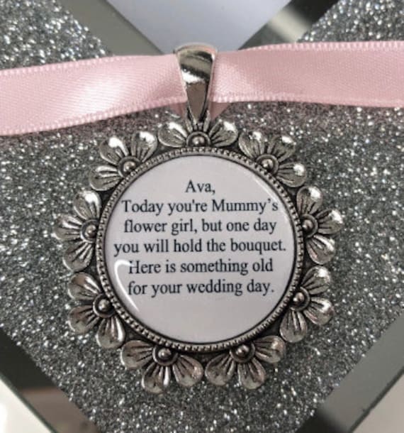 Personalised Wedding bouquet charm brooch something old pendant charm custom made keepsake gift mummy's mommy's mammy's flower girl