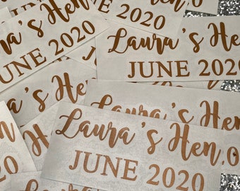 Hen Party/Hen Do/Make Your Own DIY Glass/Personalised Vinyl/Glass Transfers/Decals/Any Name/Sticker/Bride Squad/Bride Tribe/Bachelor Party