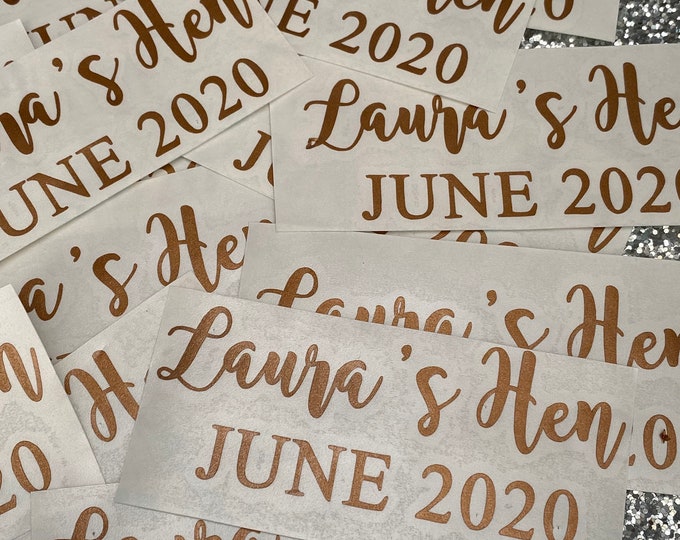 Hen Party/Hen Do/Make Your Own DIY Glass/Personalised Vinyl/Glass Transfers/Decals/Any Name/Sticker/Bride Squad/Bride Tribe/Bachelor Party