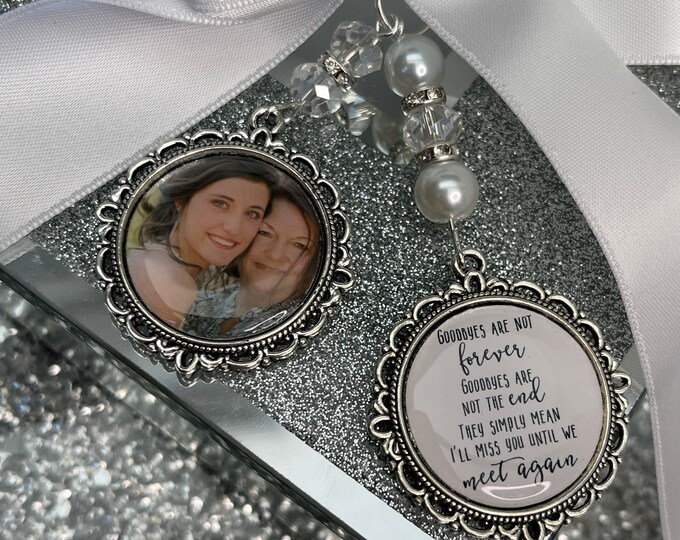 Wedding bouquet memorial bereavement bridal keepsake gift memory bouquet charm heaven photo charm keepsake bride groom