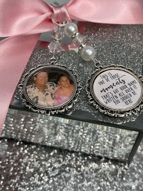 Wedding bouquet memorial bereavement bridal keepsake gift memory bouquet charm heaven photo charm keepsake bride groom